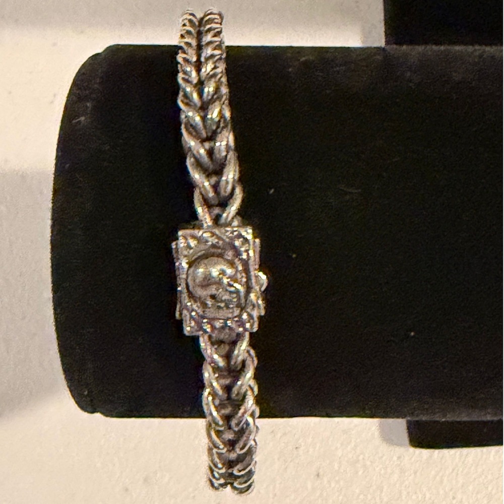 Clocks + Colurs Mens Silver Tone Skull Box Clasp .925 Sterling Silver - Picture 2 of 6